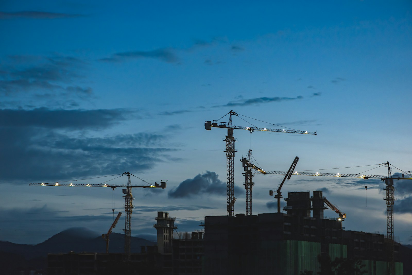 Steel structural frame under construction